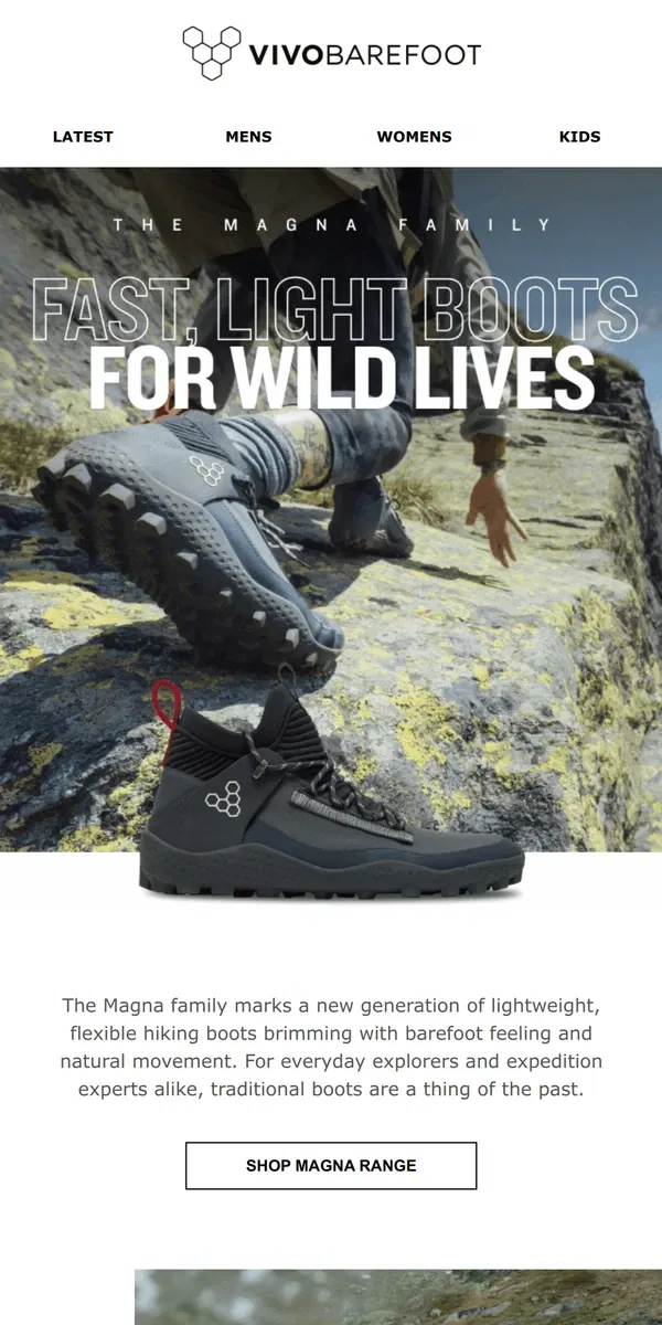 Email from Vivobarefoot. Which Magna unleashes your trail style?