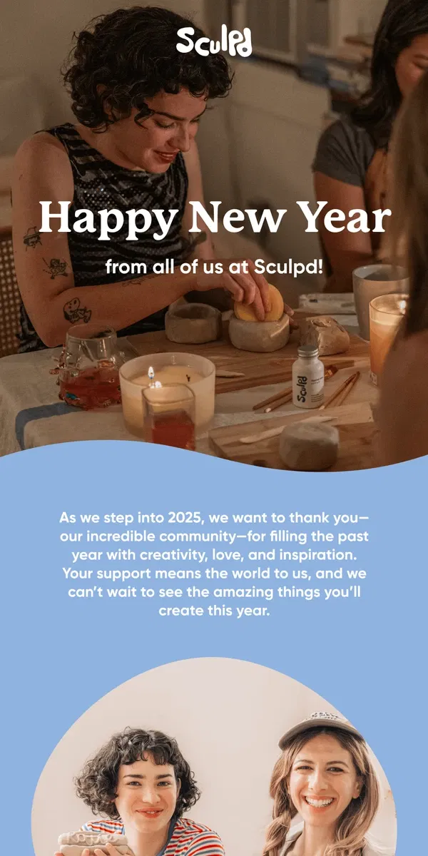 Email from Sculpd. Happy New Year from Sculpd!