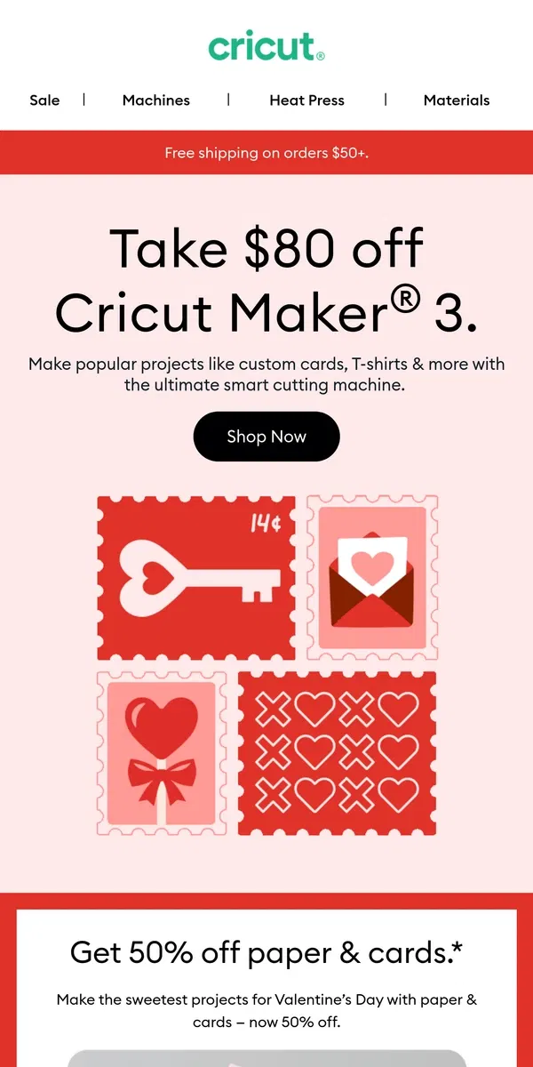 Email from Cricut. $80 Off is Waiting for You 👋