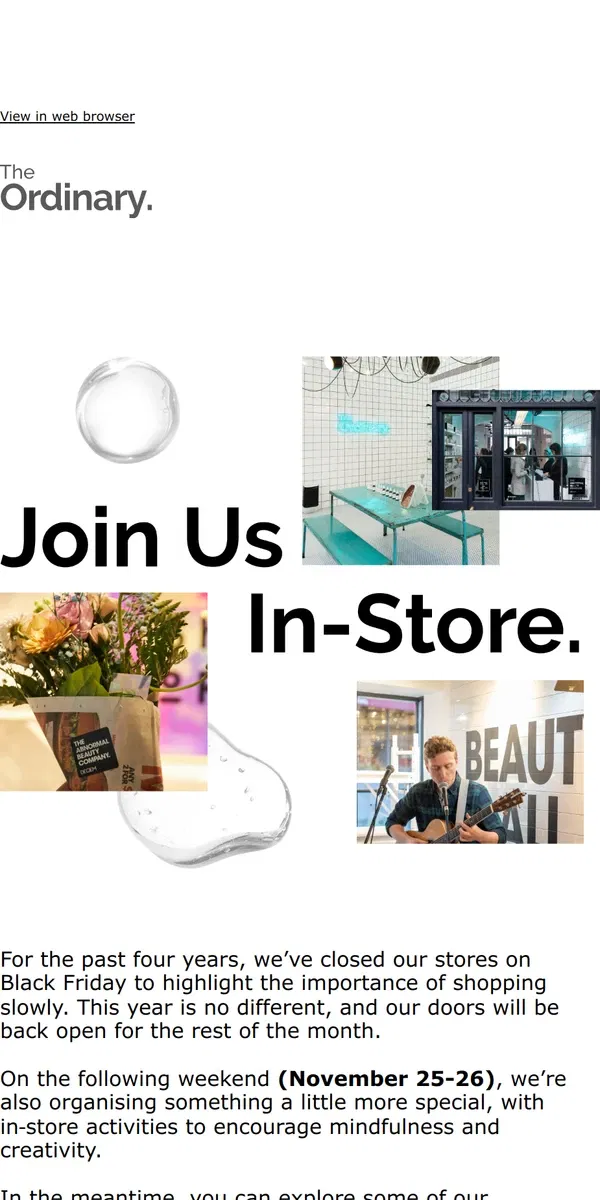 Email from The Ordinary. We have something special “in-store” for you.