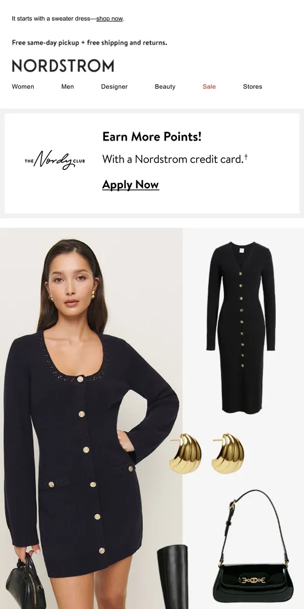 Email from Nordstrom. Soft + chic: Reformation, Sam Edelman & more