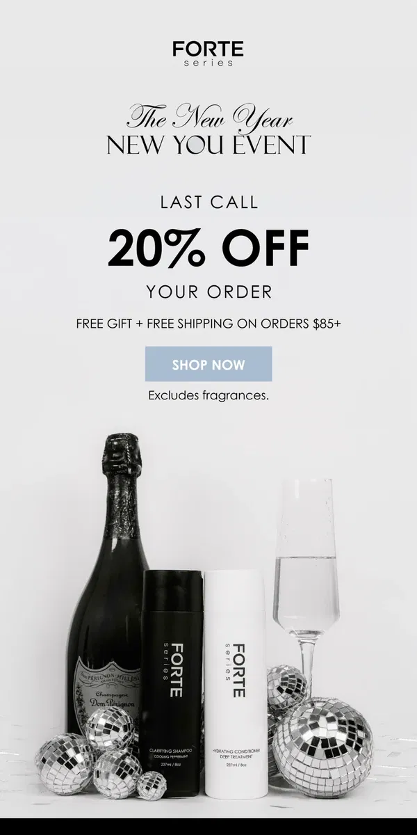 Email from Forte Series. 20% off ending soon! (New Year, New You)