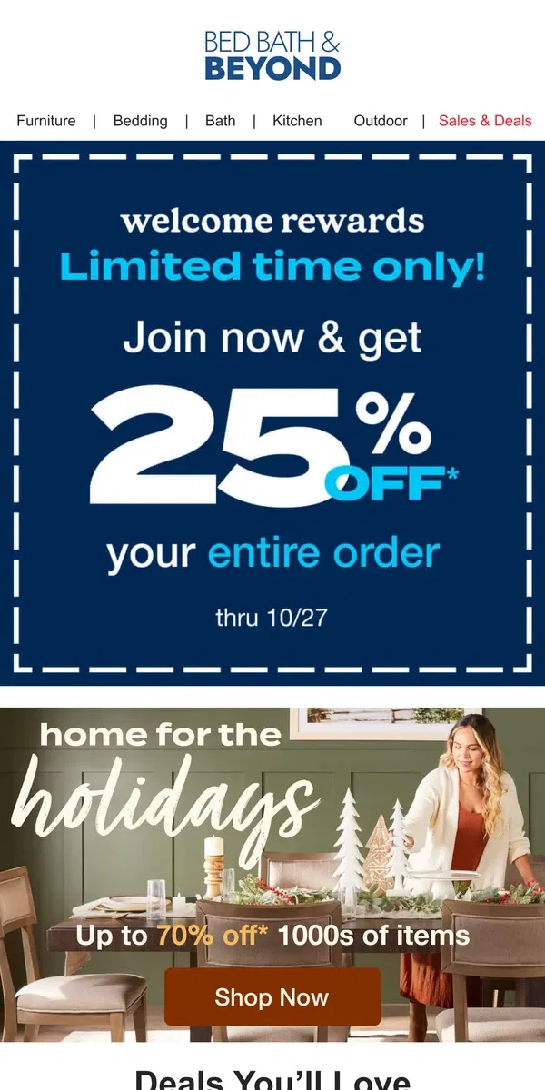 Email from Bed Bath & Beyond. Get 25% Off Your Entire Purchase ➡️