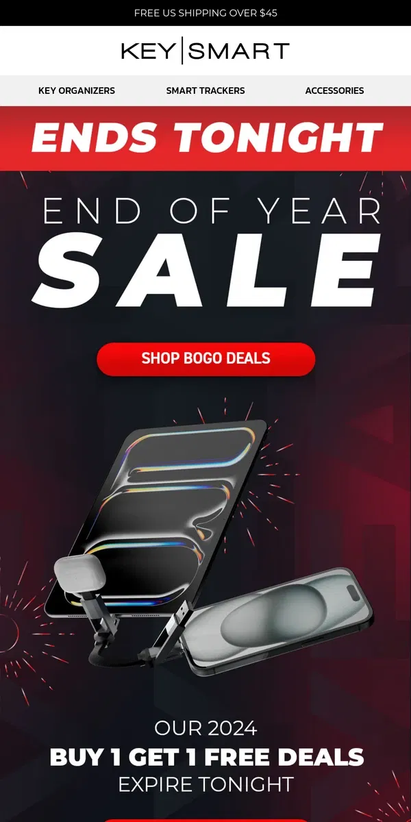 Email from KeySmart. Goodbye, 2024 😀 goodbye BOGO 😢