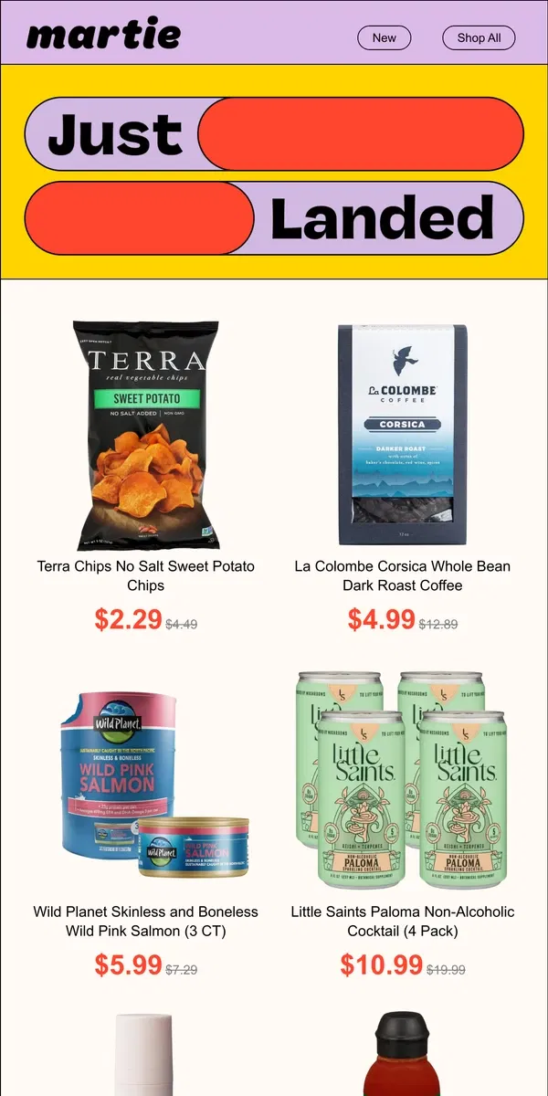 Email from Martie. 🌟NEW! Terra Chips, La Colombe Coffee, Little Saints and More Deals!