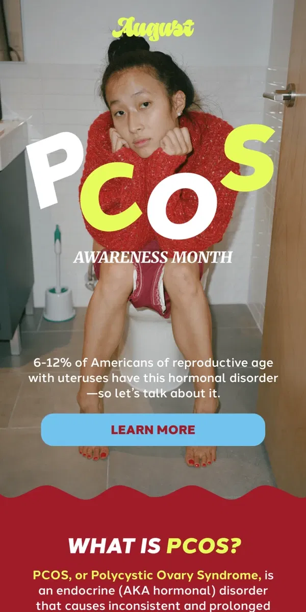 Email from August. It’s PCOS Awareness Month 🫶