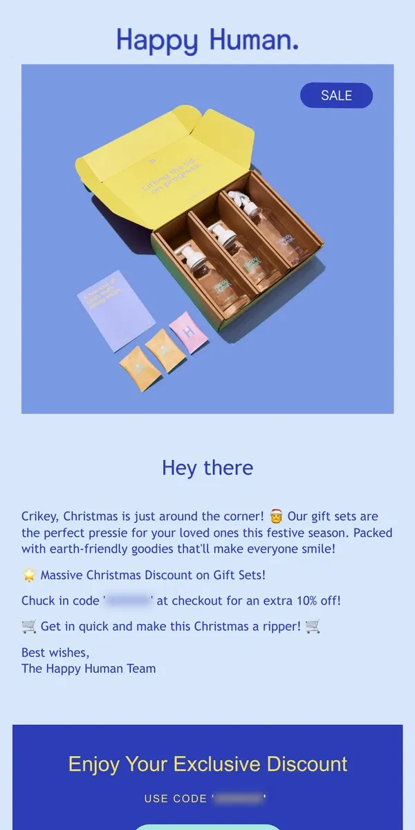 Email from Happy Home. 🟡🎄 Merry Christmas from Happy Human! 🎁