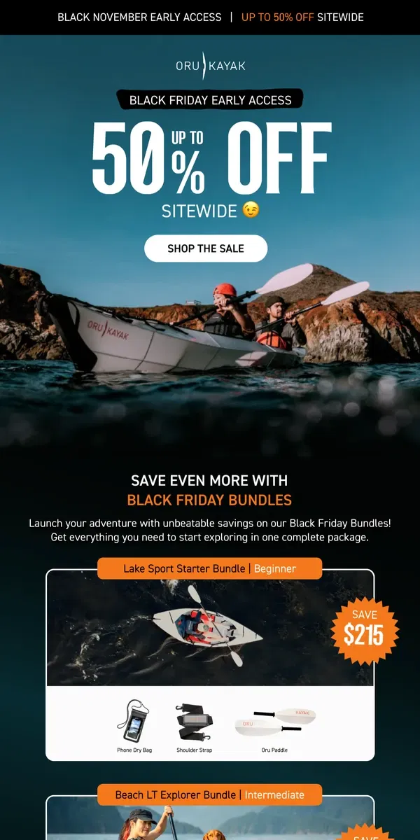 Email from Oru Kayak. UP TO $740 OFF | Save Even More With Bundles