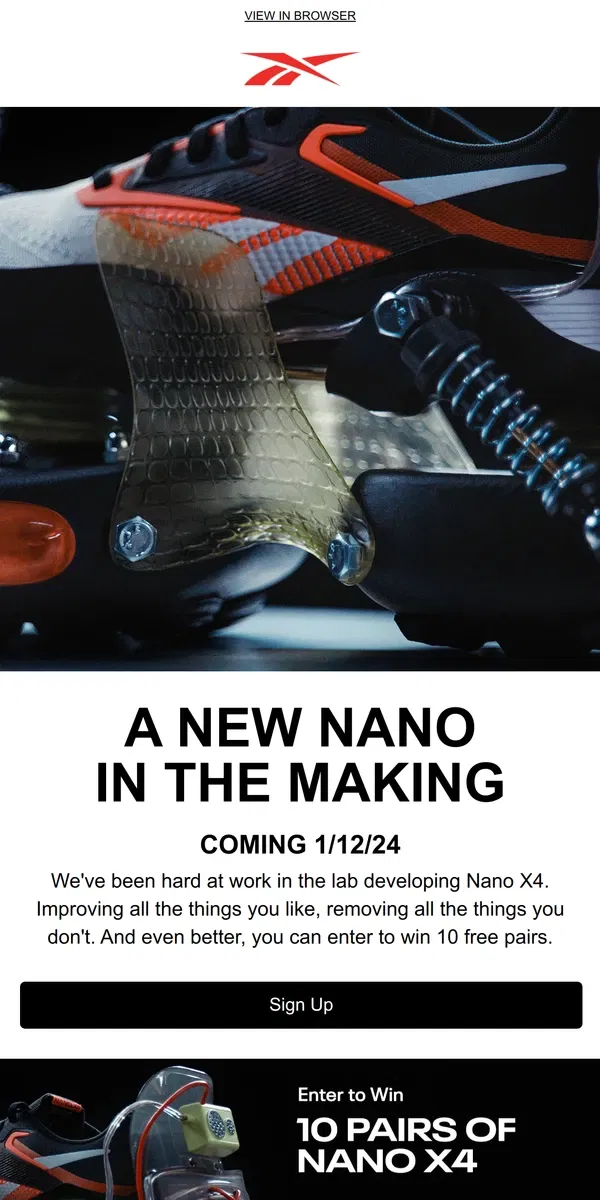 Email from Reebok. Nano X4 is coming soon...