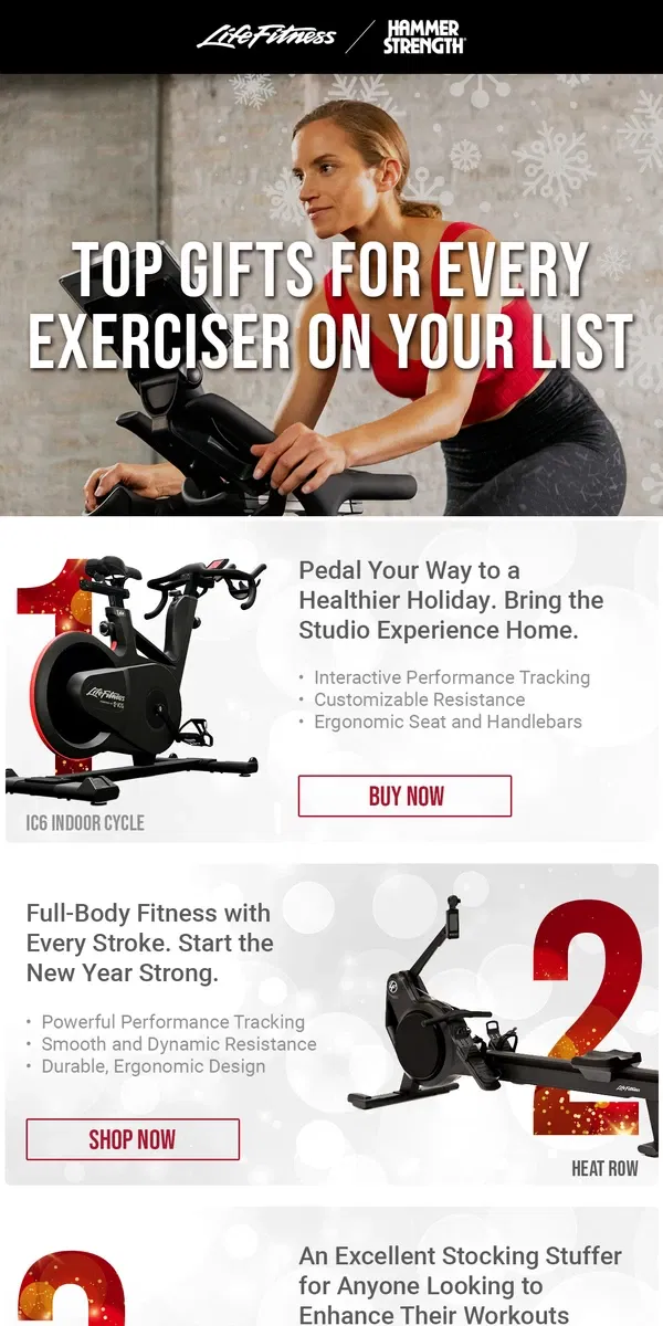 Email from Life Fitness. Top Fitness Gifts for Every Exerciser! 💪