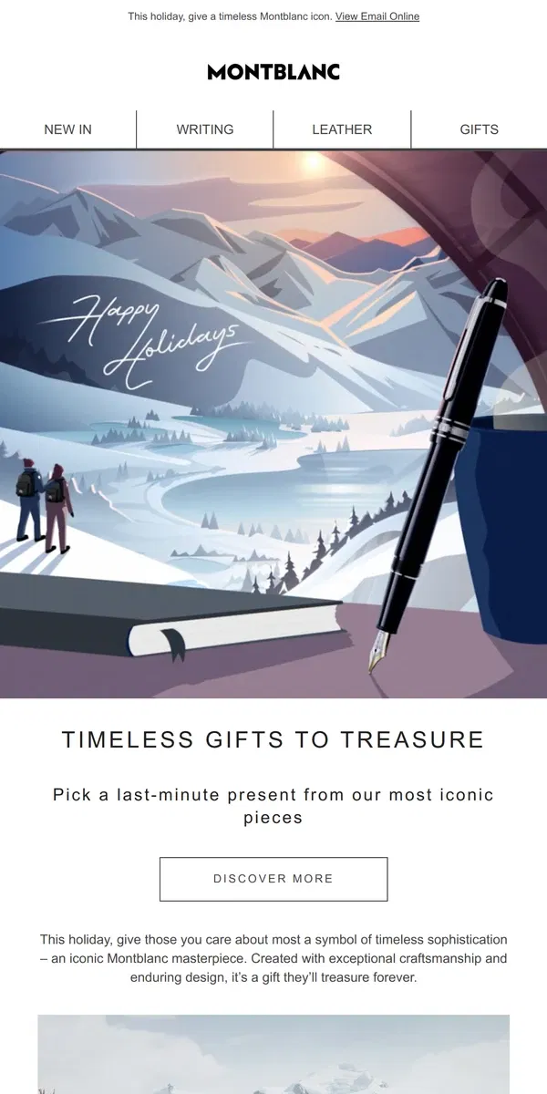 Email from Montblanc. Gifts for the festive season and beyond