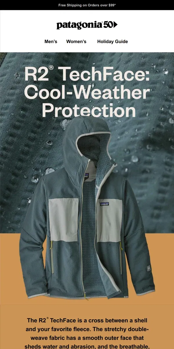 Email from Patagonia. Shell meets fleece