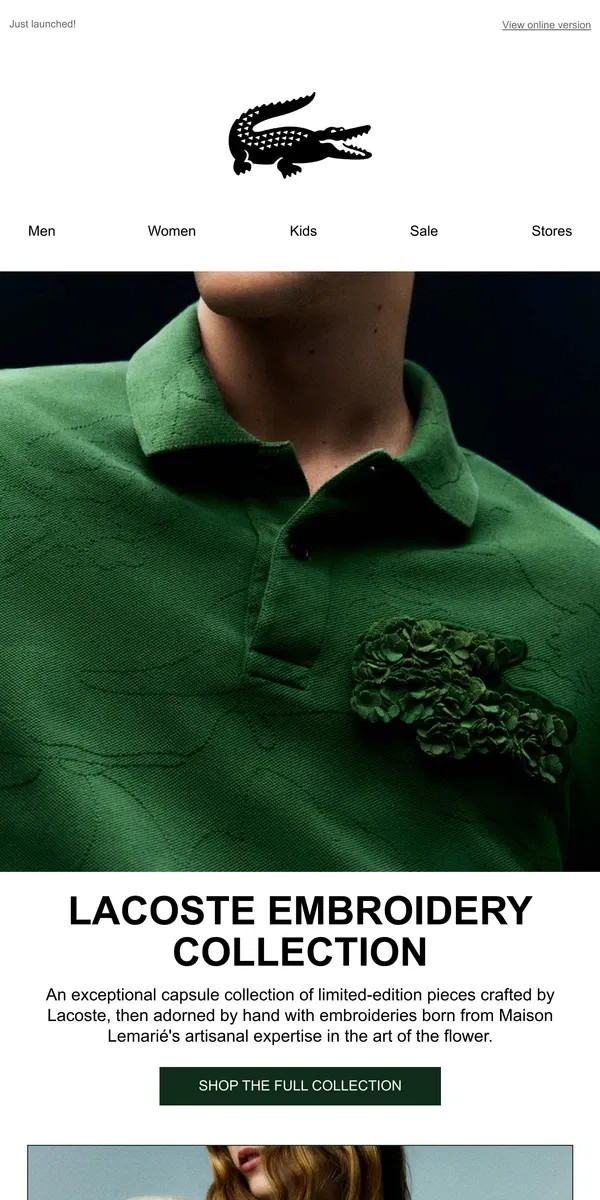 Email from Lacoste. Discover the Lacoste Embroidery Collection