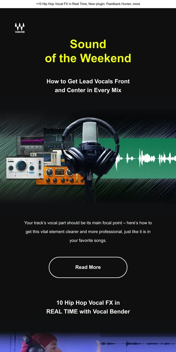 Email from Waves Audio. How to Get Lead Vocal Front & Center, Every Time