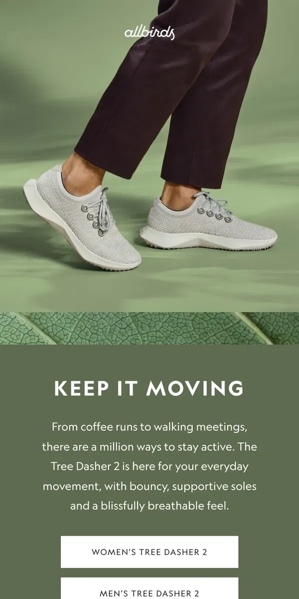 Email from Allbirds. You’ll Wear These Active Shoes Every Day