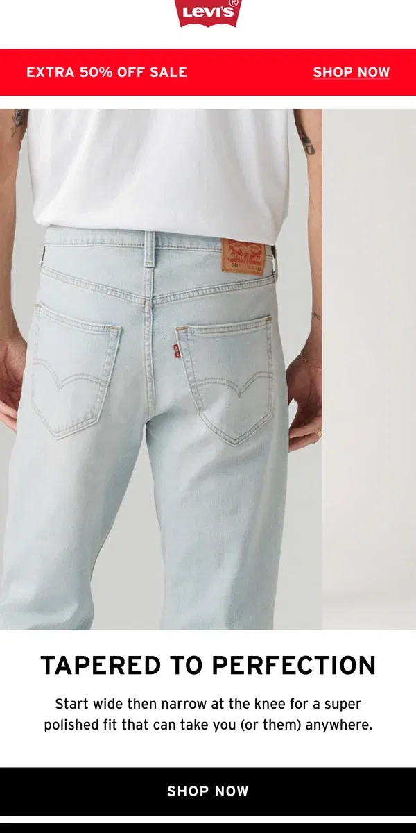 Email from Levi's. The jeans you’ll wear on repeat this year