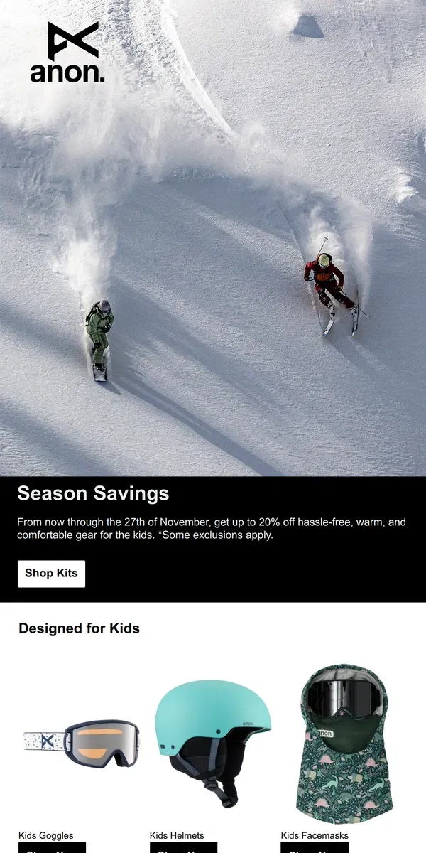 Email from Burton. Gifts For The Kids