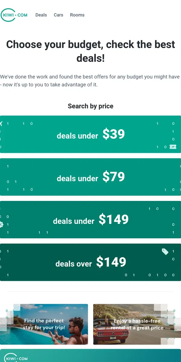 Email from Kiwi.com. Under $39 from New York? We've got just the deals!