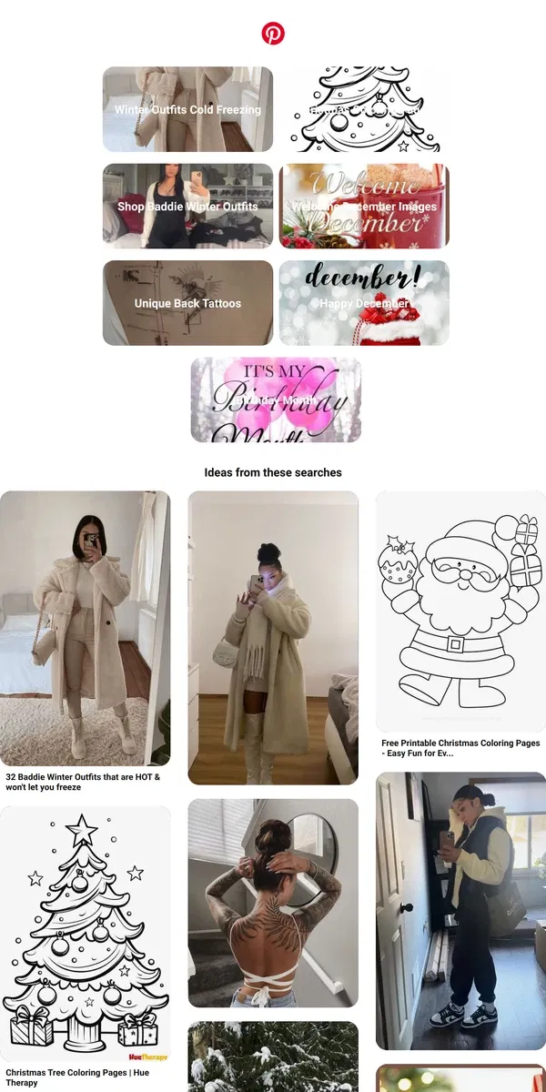 Email from Pinterest. Hi [Name]! "Winter Outfits Cold Freezing" and more