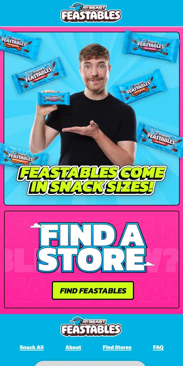 Email from Feastables. Need a snack?