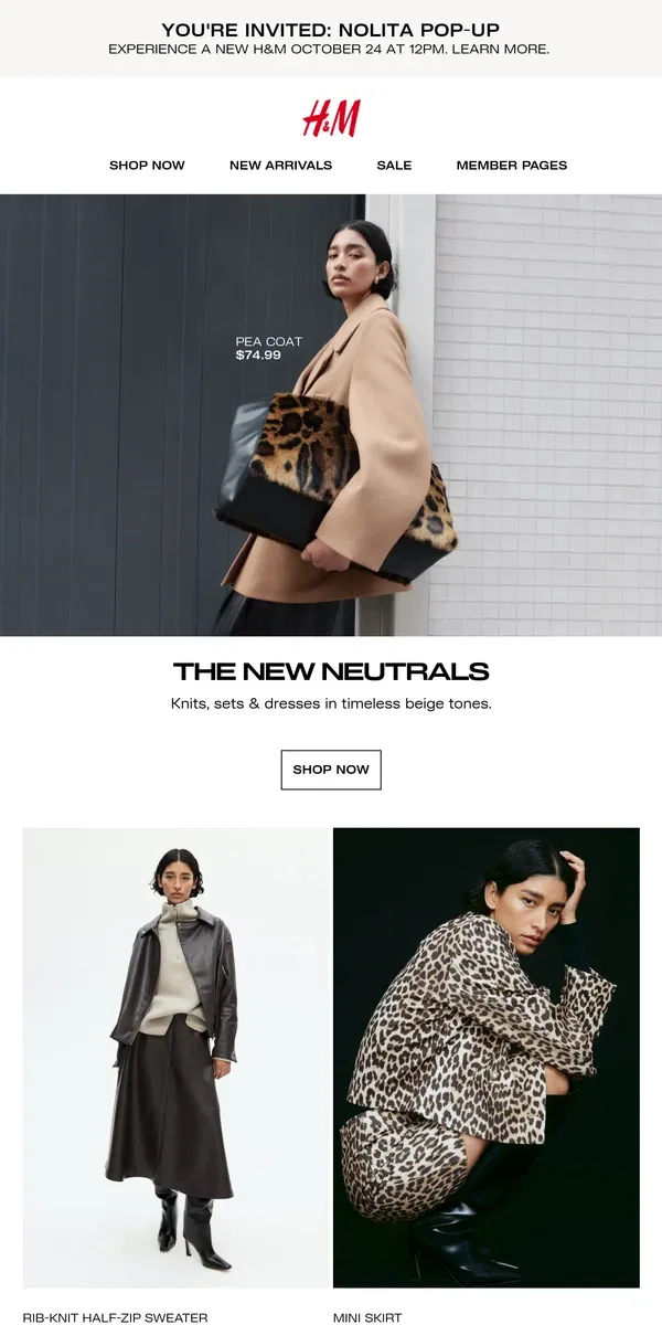 Email from H&M. The new neutrals