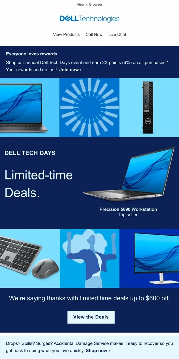 Email from Dell. Celebrate with limited time deals!