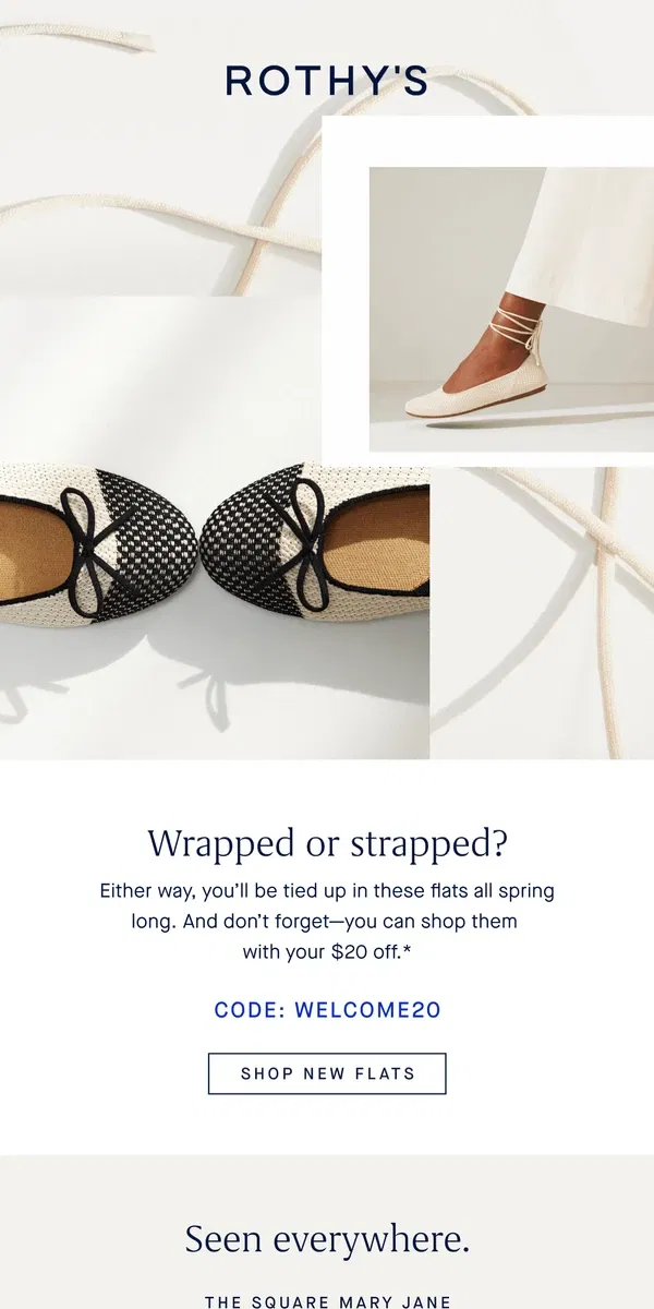 Email from Rothy's. $20 off fab new flats!?