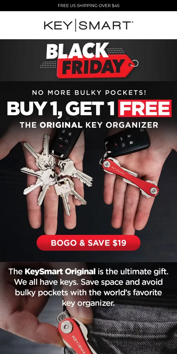 Email from KeySmart. Get a FREE $19.99 gift 🎁