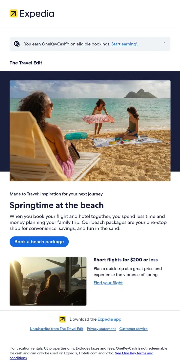 Email from Expedia. Easy-to-plan beach packages