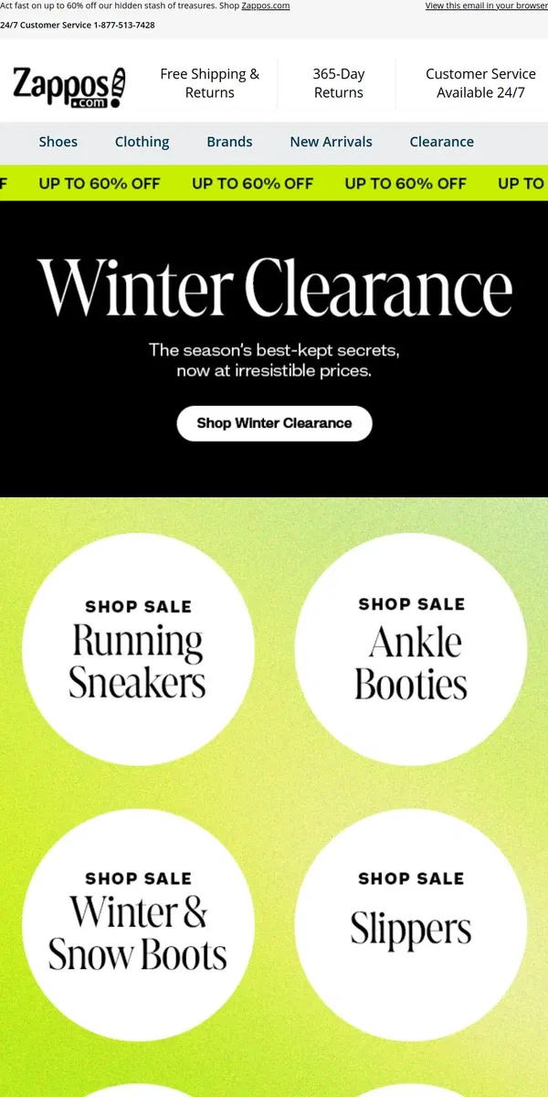 Email from Zappos. Don’t Forget—Winter Clearance is Happening!