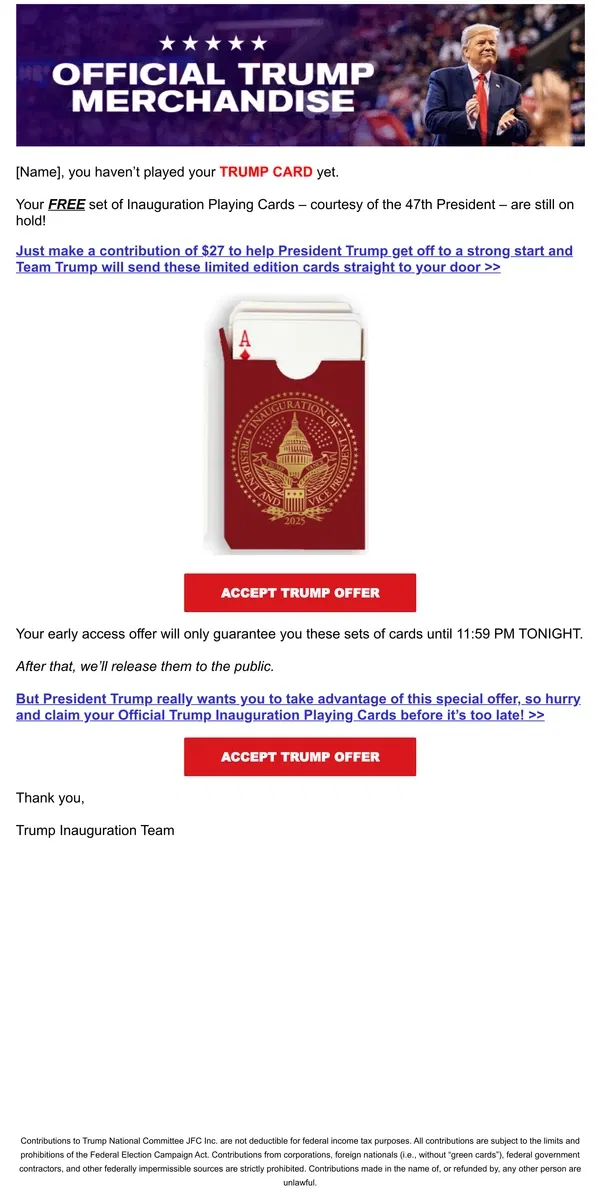 Email from Donald J. Trump. Do you want to make a bet?