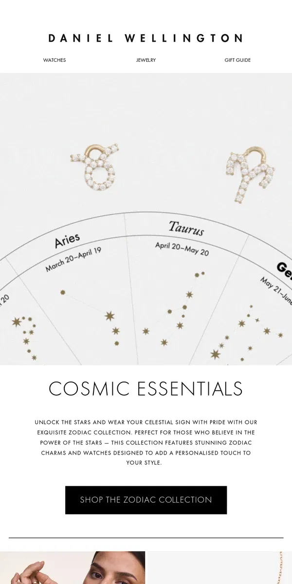 Email from Daniel Wellington. Cosmic Essentials✨