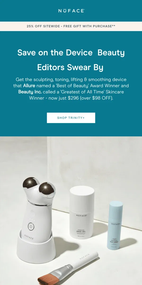 Email from NuFACE. Save 25% on the Facial Sculpting Device Experts LOVE