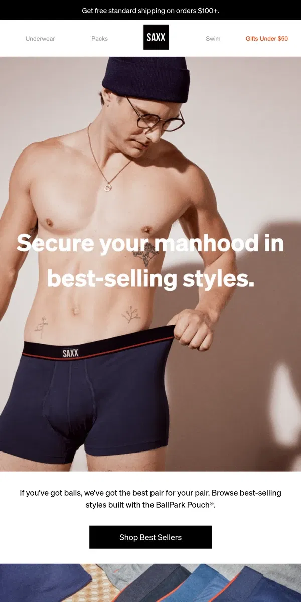 Email from SAXX Underwear. Our best-selling styles of 2024 are straight fire