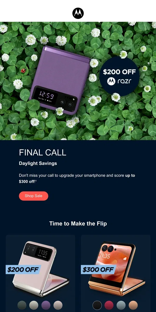Email from Motorola. Our best spring deals are almost over...