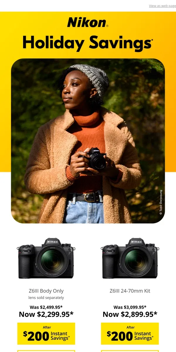 Email from Nikon. The Countdown to the Holidays Starts Now