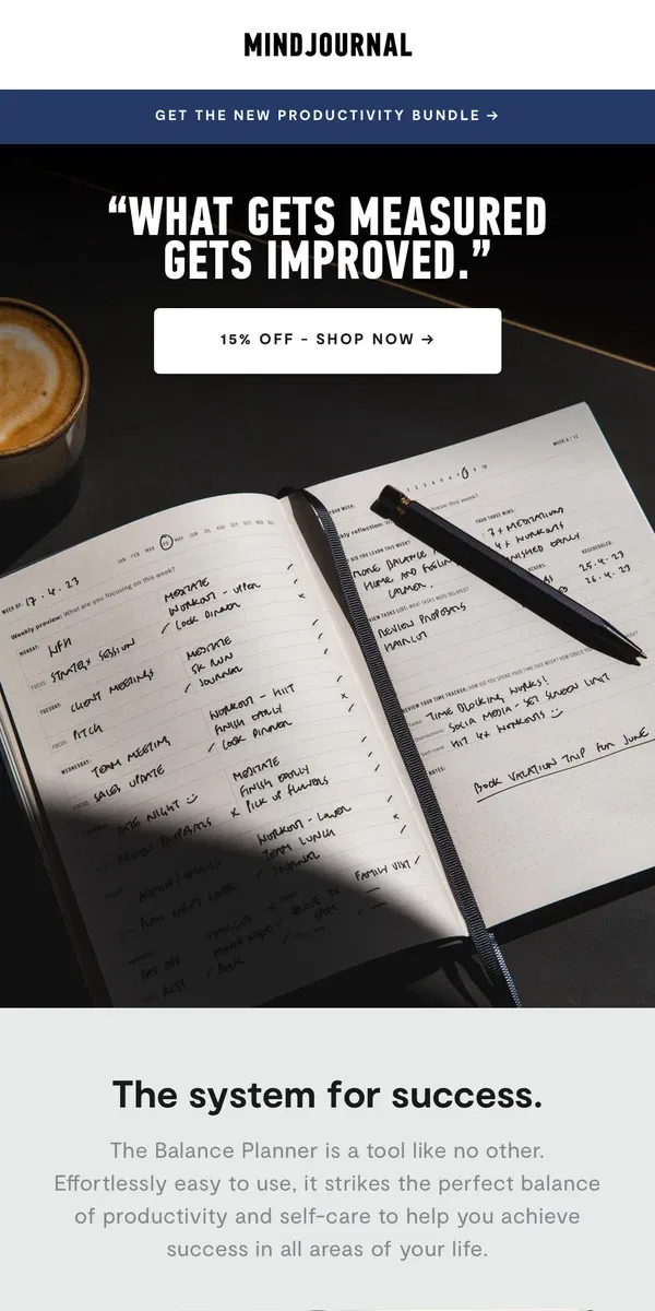 Email from Mindjournal. 3 tools for proven success 🎯