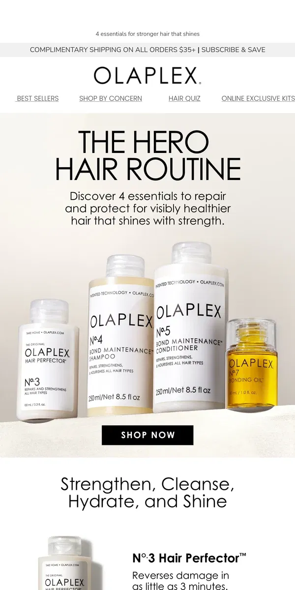 Email from OLAPLEX. This is your ultimate hair routine