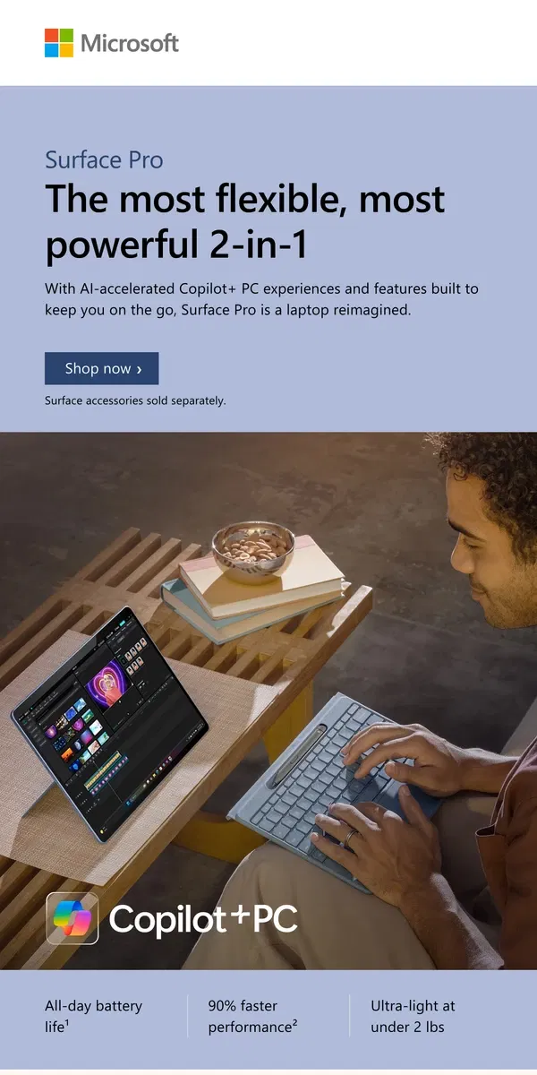 Email from Microsoft Store. Shop the new Surface Pro Copilot+ PC