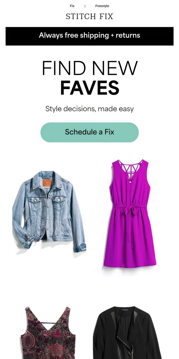 Email from Stitch Fix. Selfies encouraged 🤳