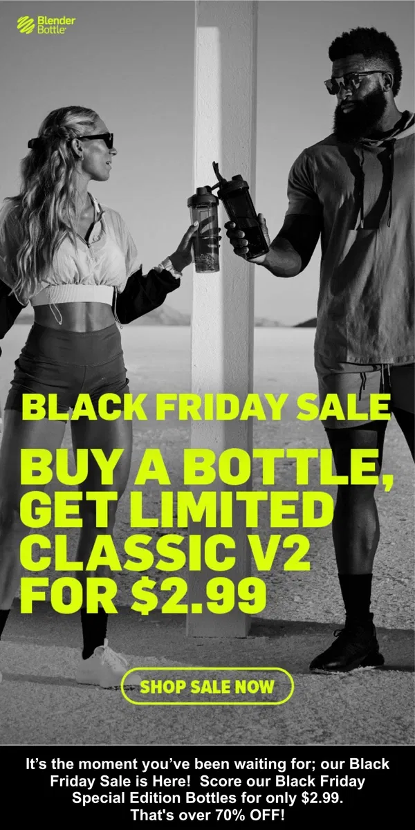 Email from BlenderBottle. BLACK FRIDAY SALE!! 💪