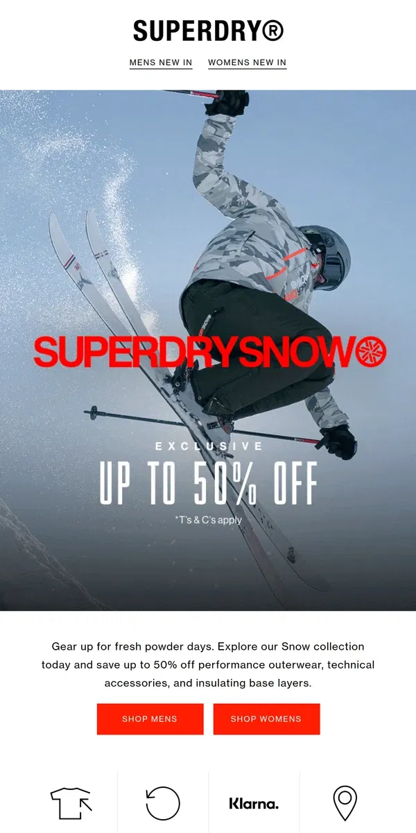 Email from Superdry. Peak Of Ski Season: Up To 50% Off