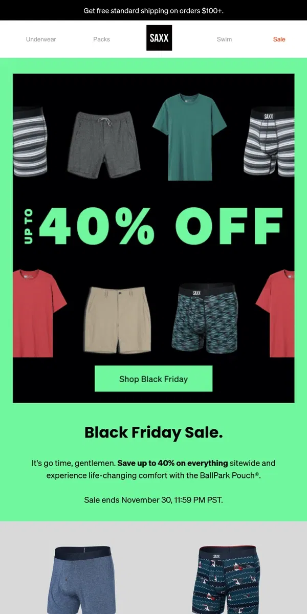 Email from SAXX Underwear. Shop the Black Friday Sale now🚨