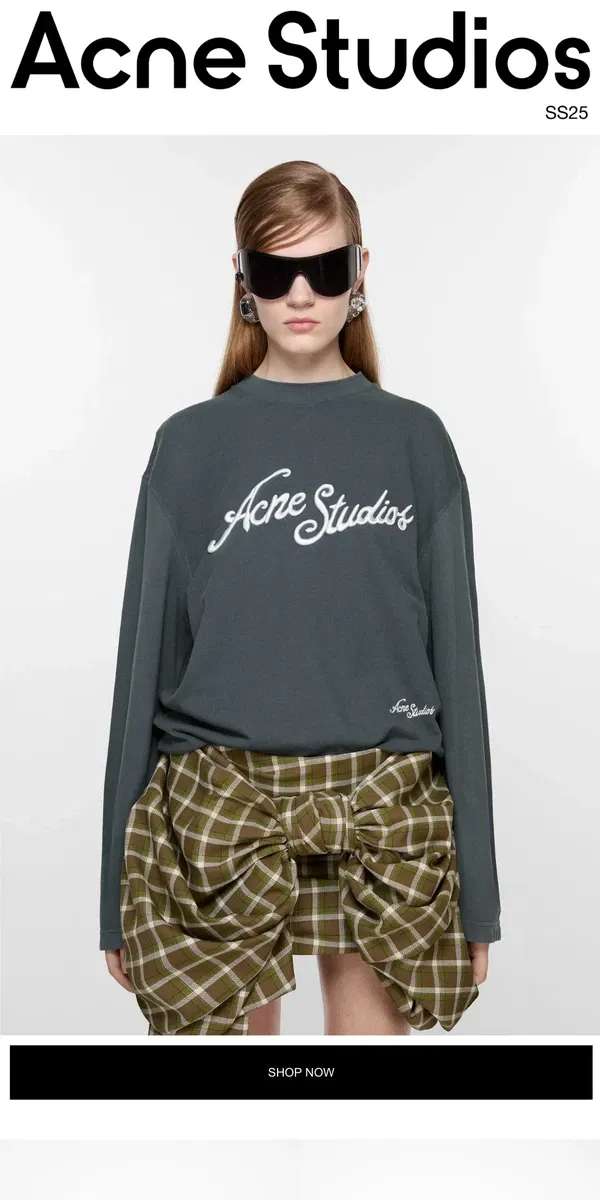 Email from Acne Studios. New in: Embroidered logo t-shirts