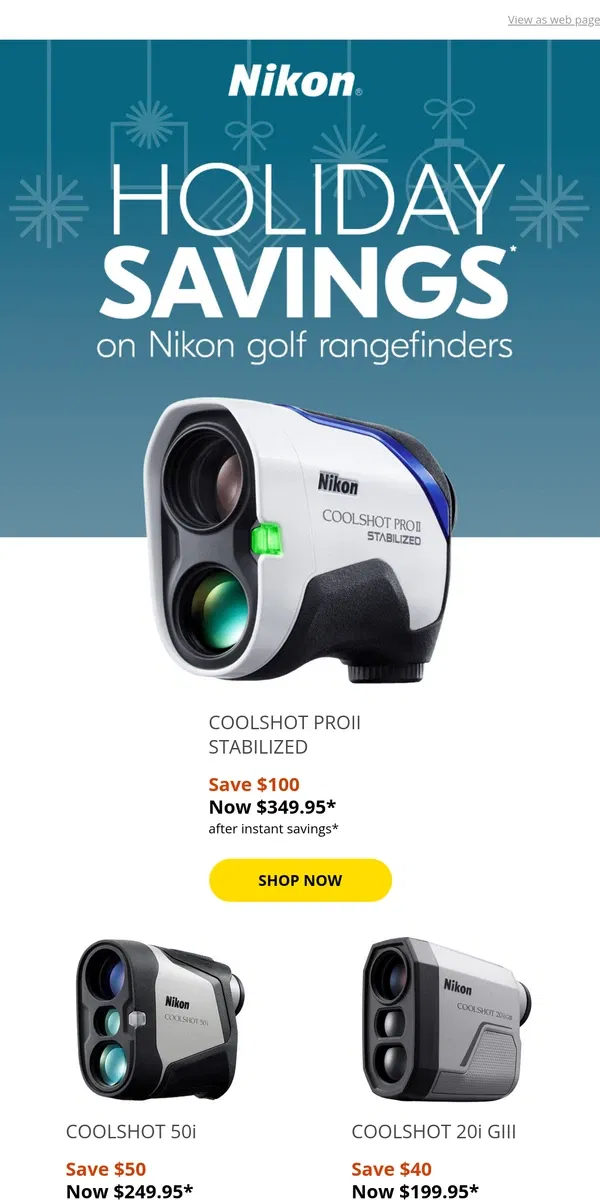 Email from Nikon. Holiday Deals on Golf Rangefinders You Can’t Miss!