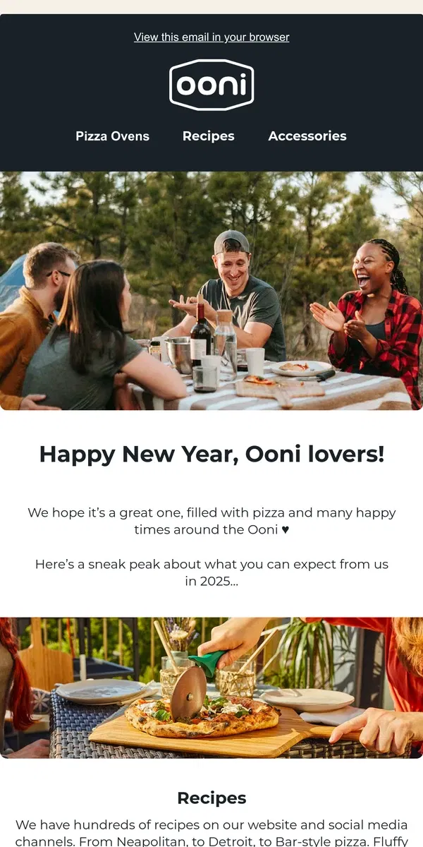 Email from Ooni. Happy New Year from Ooni