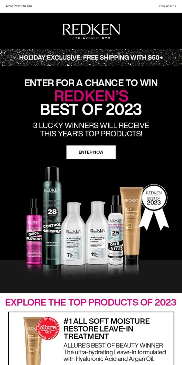 Email from Redken. ⏰ LAST CHANCE: Enter the Best of 2023 Giveaway!