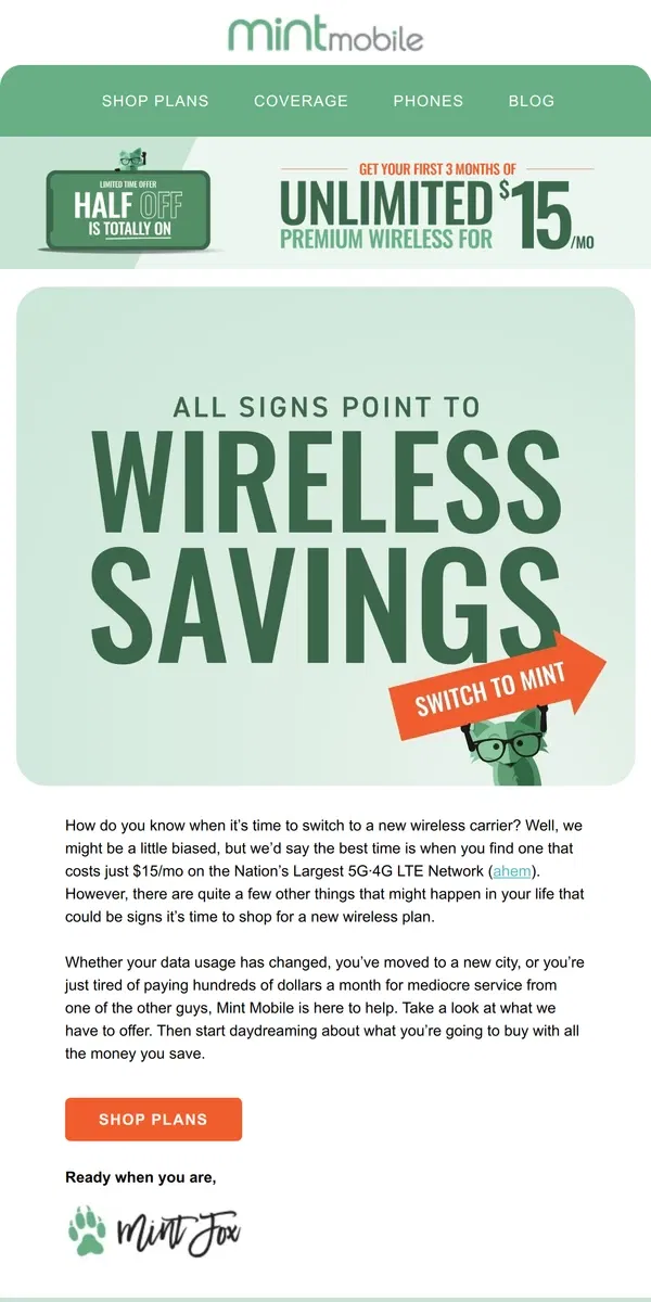 Email from Mint Mobile. Ready to save big with Mint Mobile?