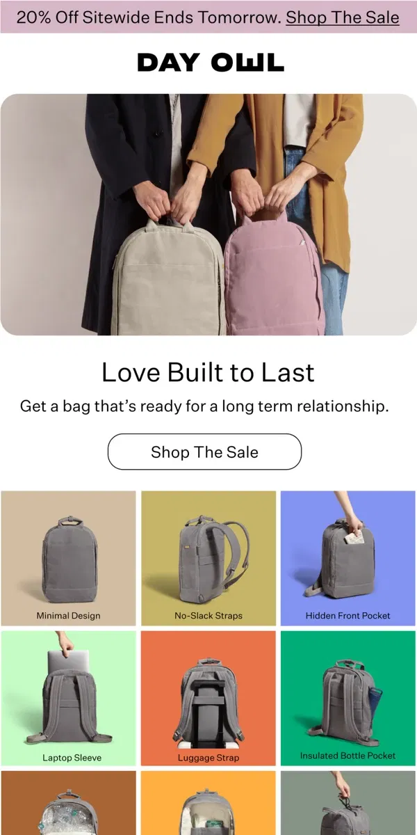 Email from Day Owl. ❤️A bag to love that lasts...🎒