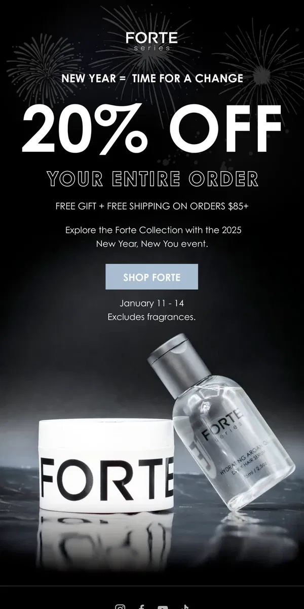 Email from Forte Series. New Year New You?